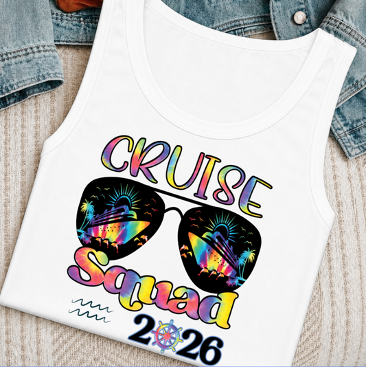 MultiColor Cruise Squad 2026 DTF Transfer