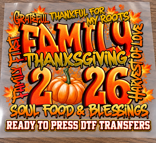 Family Thanksgiving 2026 DTF Transfer