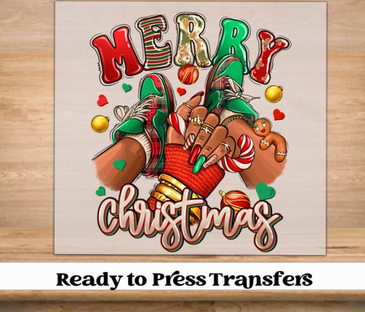 Merry Christmas Sneaker Head DTF Transfer