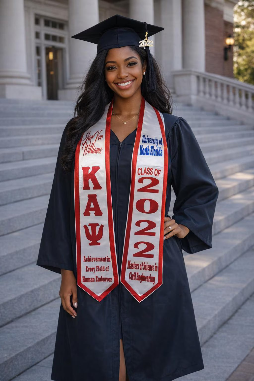 Trimmed Custom Graduation Stole, High School Stoles, College Stoles