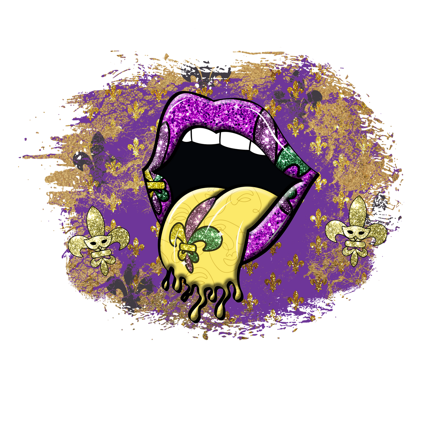 Mardi Gras Lips | DTF/Sublimation Transfer
